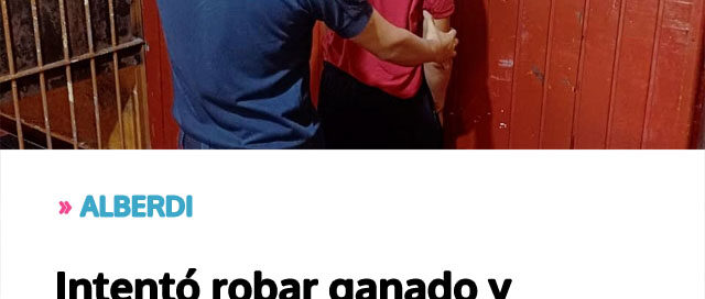 ALBERDI: Intentó robar ganado y terminó detenido
