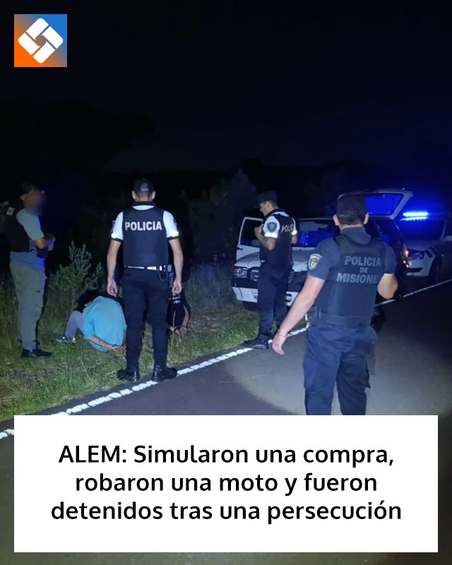 ALEM: Simularon una compra, robaron una moto y fueron detenidos tras una persecución
