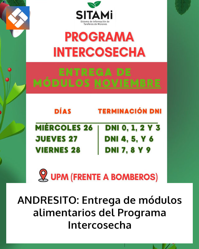 ANDRESITO: Entrega de módulos alimentarios del Programa Intercosecha