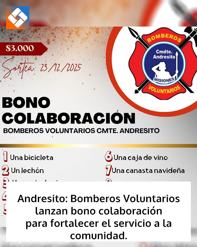Andresito: Bomberos Voluntarios lanzan bono colaboración para fortalecer el servicio a la comunidad