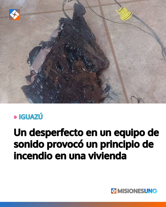 IGUAZÚ: Un desperfecto en un equipo de sonido provocó un principio de incendio en una vivienda