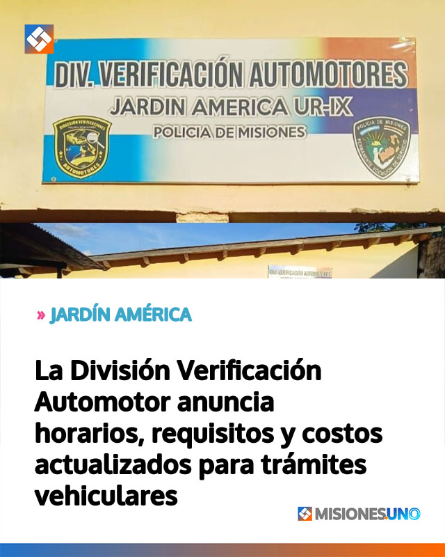 La División Verificación Automotor anuncia horarios, requisitos y costos actualizados para trámites vehiculares