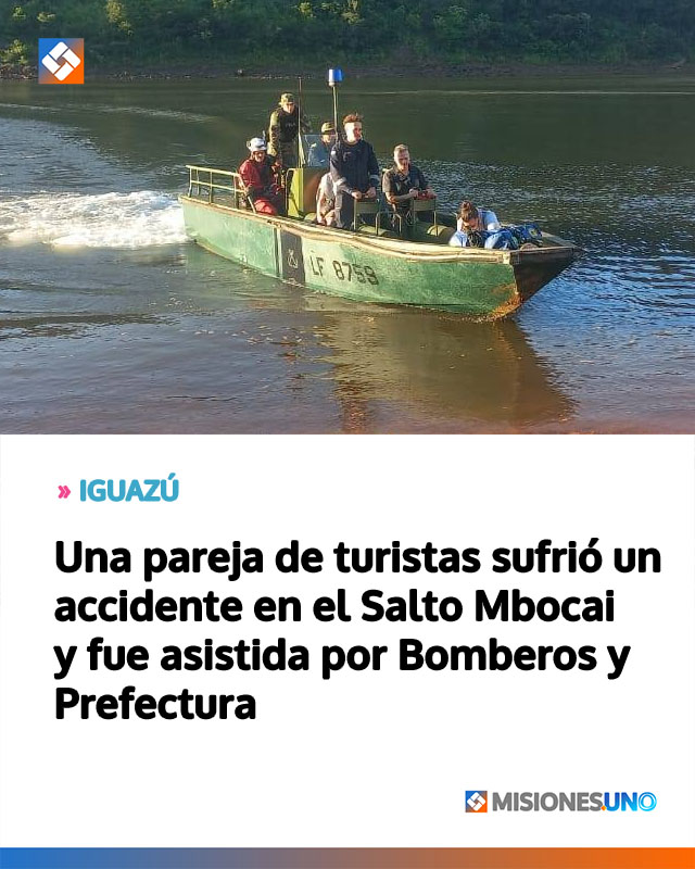 Una pareja de turistas sufrió un accidente en el Salto Mbocai y fue asistida por Bomberos y Prefectura