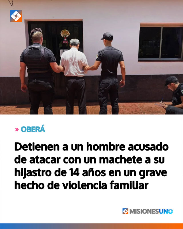 Detienen a un hombre acusado de atacar con un machete a su hijastro de 14 años en un grave hecho de violencia familiar