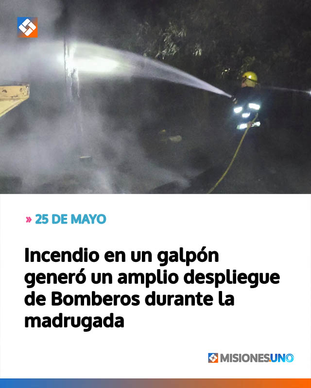 Incendio en un galpón generó un amplio despliegue de Bomberos durante la madrugada
