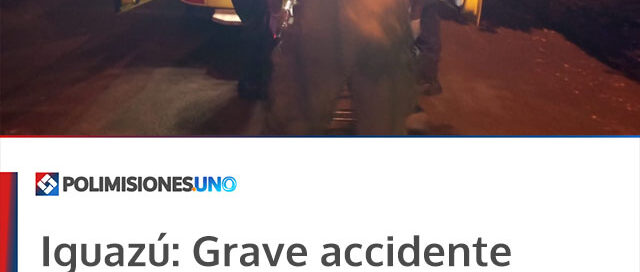 Iguazú: Grave accidente en la madrugada dejó a un motociclista herido